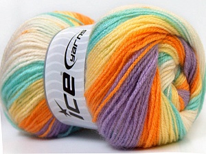 Baby Batik Yellow White Orange Lilac Light Green