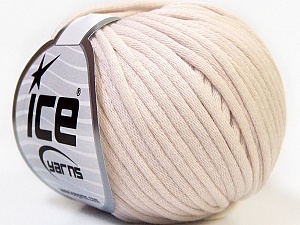 Tube Cotton Light Beige This is a tube-like yarn with soft cotton fleece filled inside.