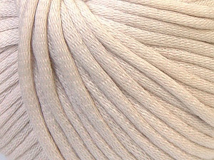 Tube Cotton Light Beige This is a tube-like yarn with soft cotton fleece filled inside.