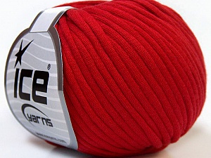 Tube Cotton Red This is a tube-like yarn with soft cotton fleece filled inside.