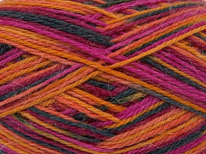 Sale Sock Yarn Turuncu Altın Fuşya Siyah