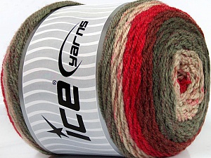 Cakes Wool Kırmızı Maron Koyu Gri Bej
