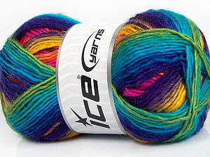 Rainbow Yellow Turquoise Pink Lilac Green Blue