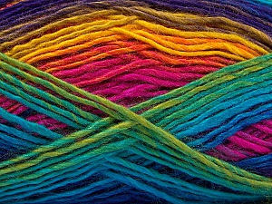 Rainbow Yellow Turquoise Pink Lilac Green Blue