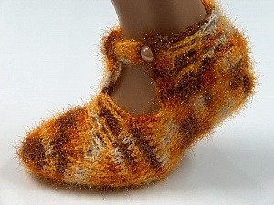 Bootees Brown, Orange, Cream