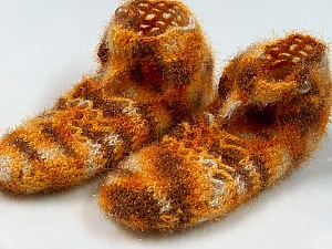 Bootees Brown, Orange, Cream