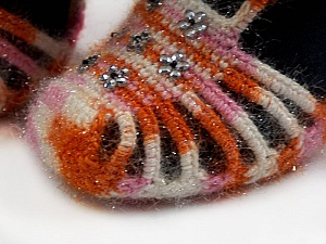 Bootees Orange, Pink, White