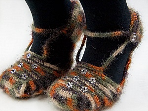 Bootees Green, Brown, Orange