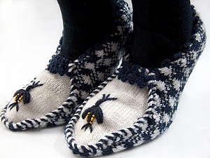 Bootees Blue, White