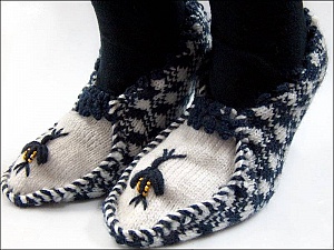 Bootees Blue, White