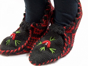 Bootees Red, Black
