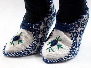 Bootees Blue, White