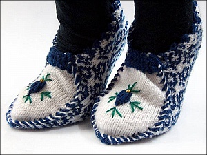 Bootees Blue, White