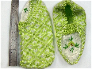 Bootees Light Green, White