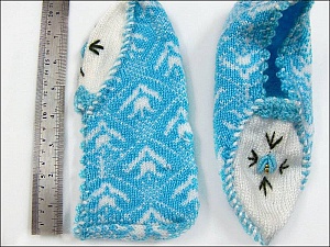Bootees Light Blue, White