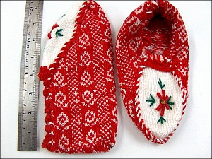 Bootees Red, White