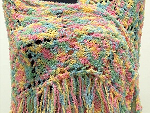 Shawl Green, Yellow, Pink