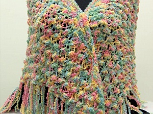 Shawl Green, Yellow, Pink