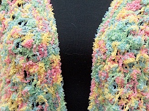 Shawl Green, Yellow, Pink