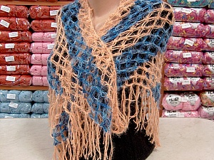 Shawl Light Orange, Blue Shades