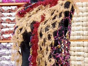 Shawl Burgundy, Light Brown, Purple
