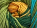 Batik Chunky Yellow Turquoise Green Shades Gold A