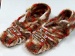 Bootees Brown, Red, White A