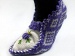 Bootees Purple, White A