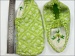 Bootees Light Green, White A