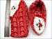 Bootees Red, White A
