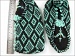 Bootees Green, Black A