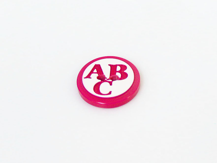Fuşya 5 ABC Figure Buttons 15 mm diameter
