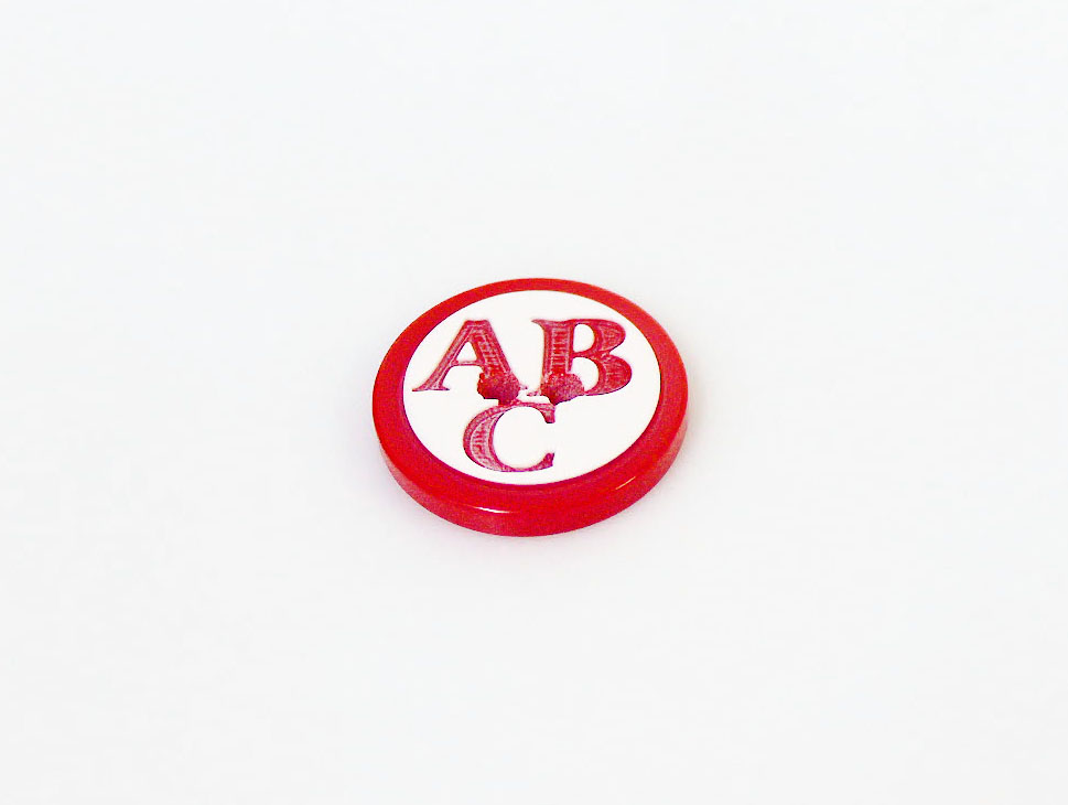 Kırmızı 5 ABC Figure Buttons 15 mm diameter