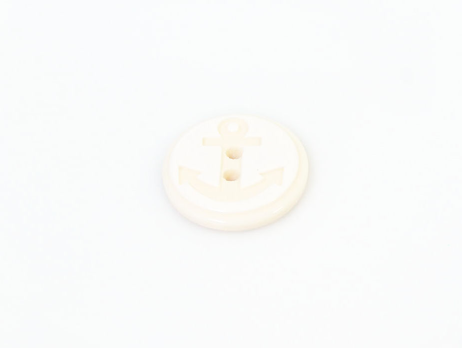 Cream 5 Anchor Figure Buttons 15 mm diameter