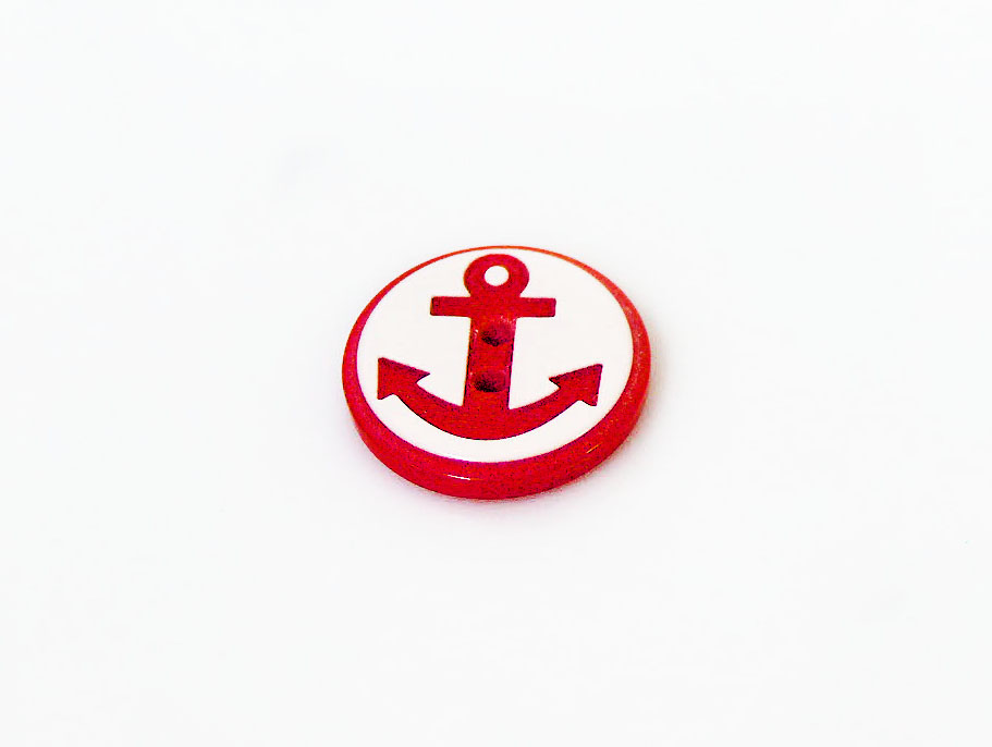 Red 5 Anchor Figure Buttons 15 mm diameter