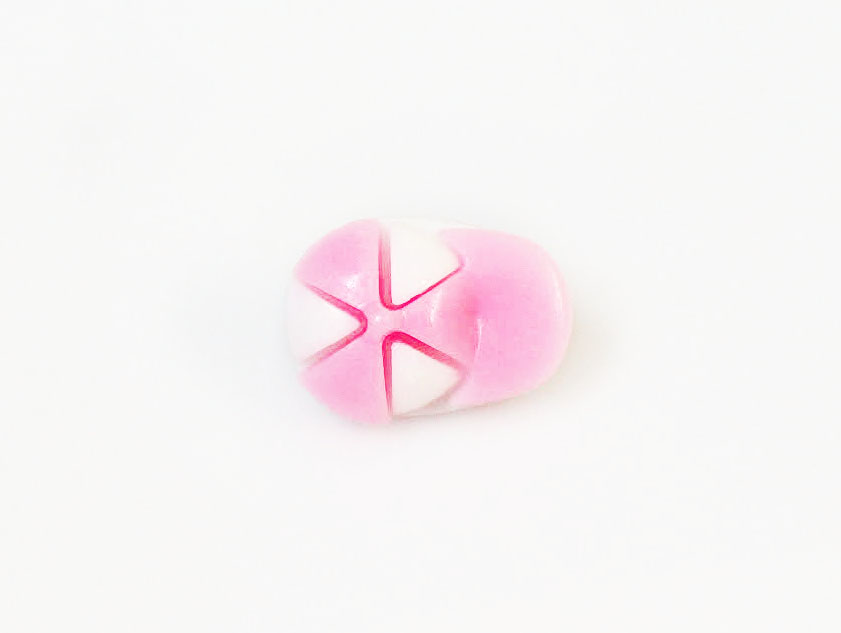 White Pink 5 Cap Figure Buttons 15mm long