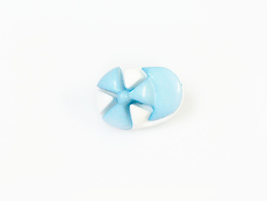 Beyaz Mavi 5 Cap Figure Buttons 15mm long