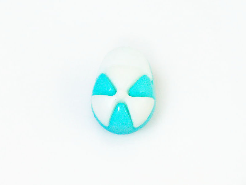 White Turquoise 5 Cap Figure Buttons 15mm long