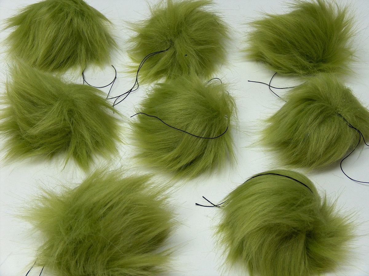 Açık Yeşil 8 Faux Fur PomPoms