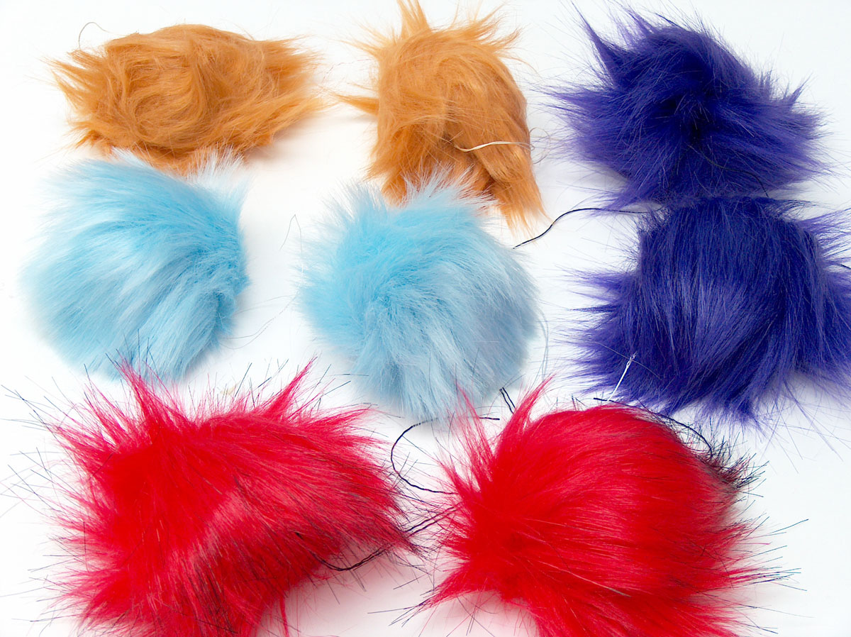 Karışım 8 Faux Fur PomPoms