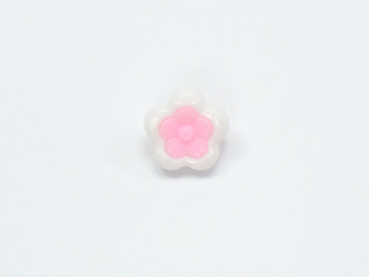 Beyaz Pembe 5 Flower Figure Buttons 15mm long