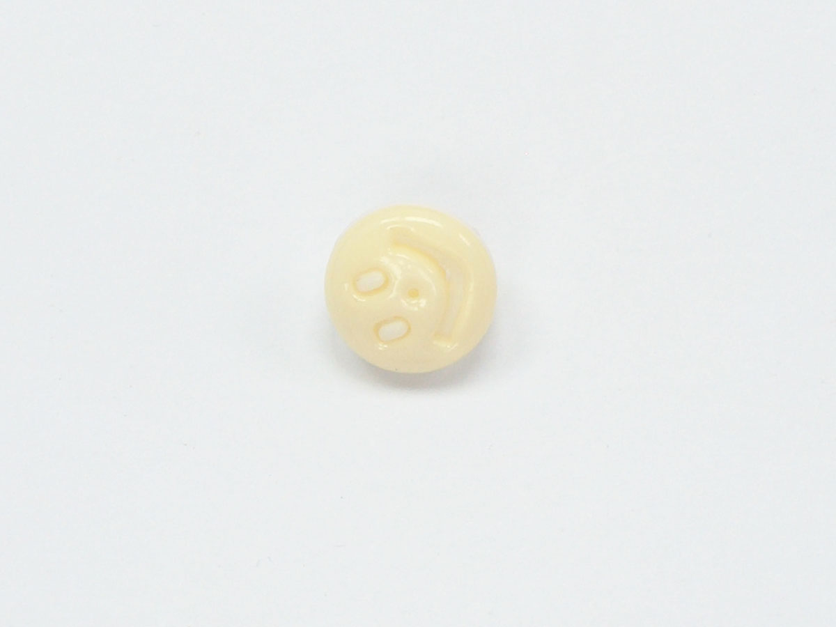 Beyaz Krem 5 Smiling Face Figure Buttons Multicolor 15mm long