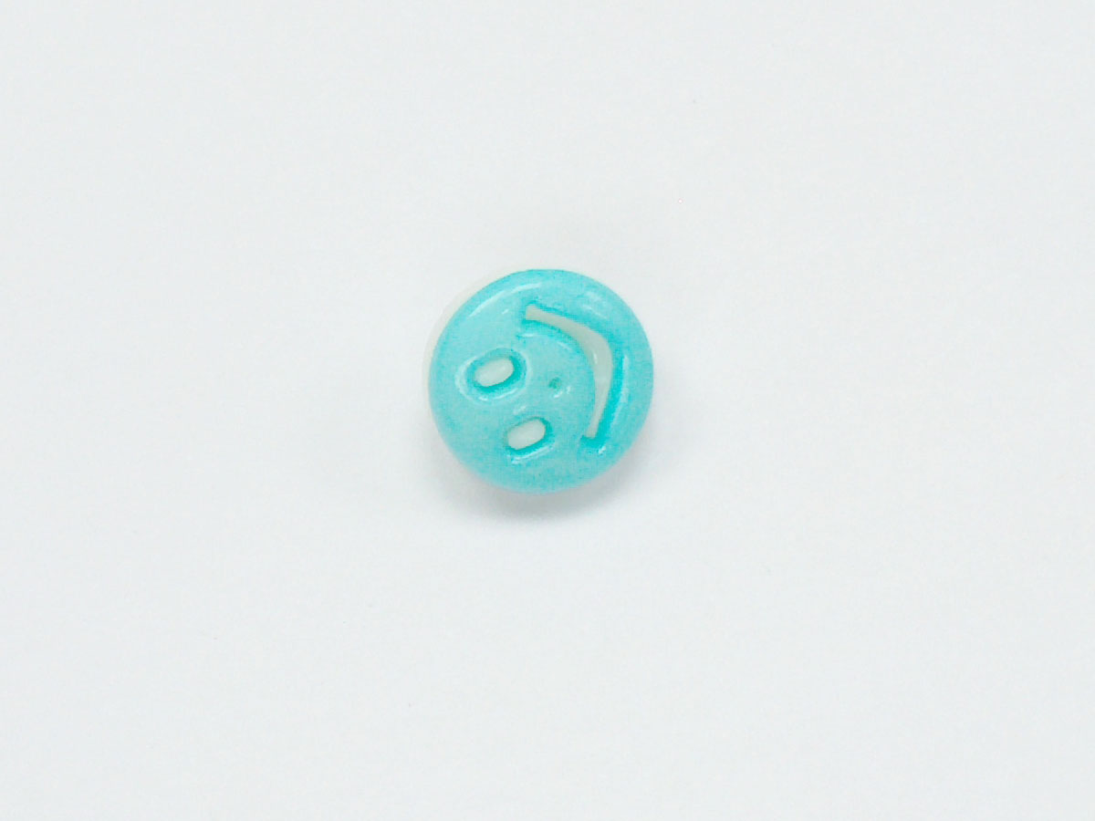 Beyaz Turkuaz 5 Smiling Face Figure Buttons Multicolor 15mm long