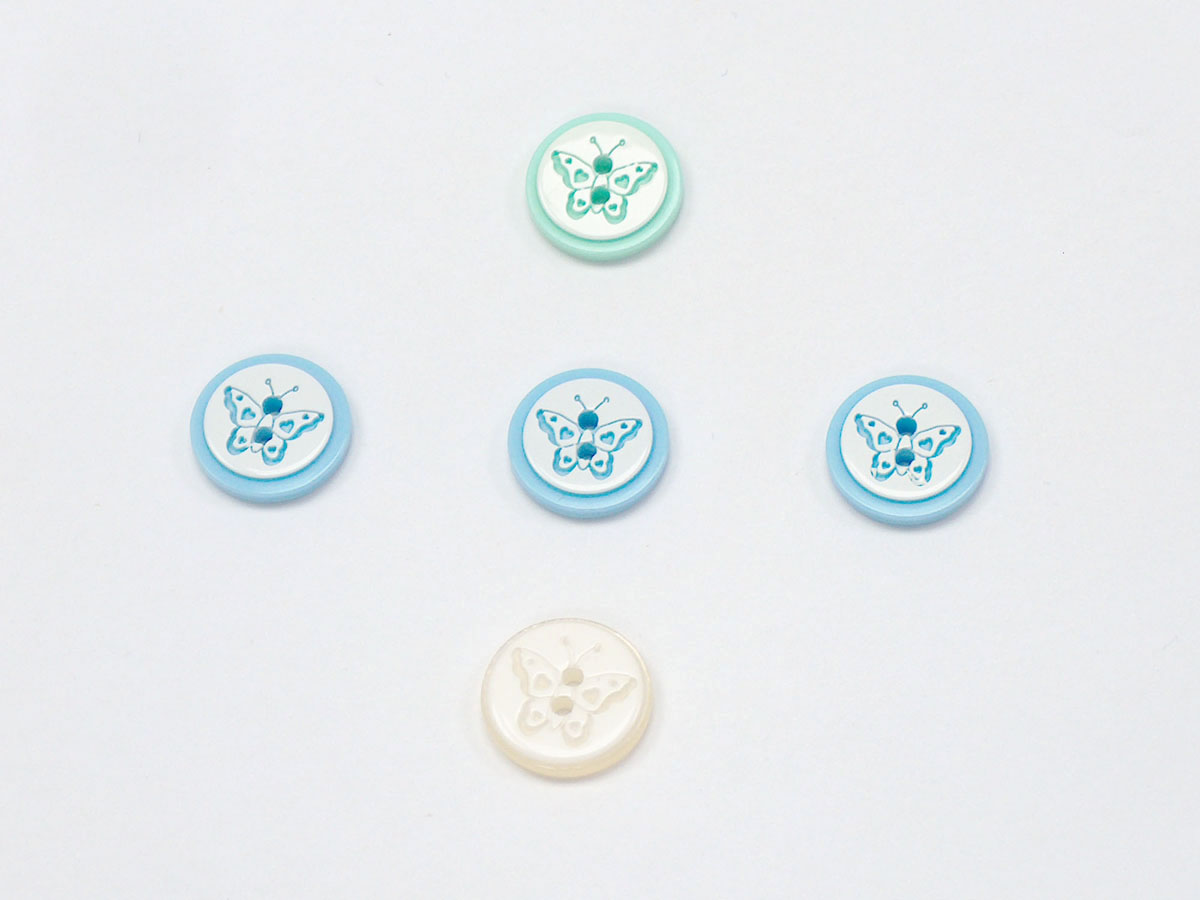 Karışım 5 Butterfly Figure Buttons 15mm long