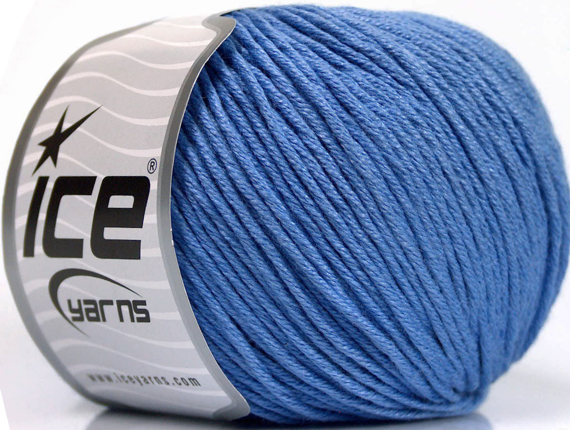 Lot of 4 x 100gr Skeins Ice Yarns COTTON BAMBOO LIGHT (60% Bamboo40% Cotton) Yarn Indigo Blue