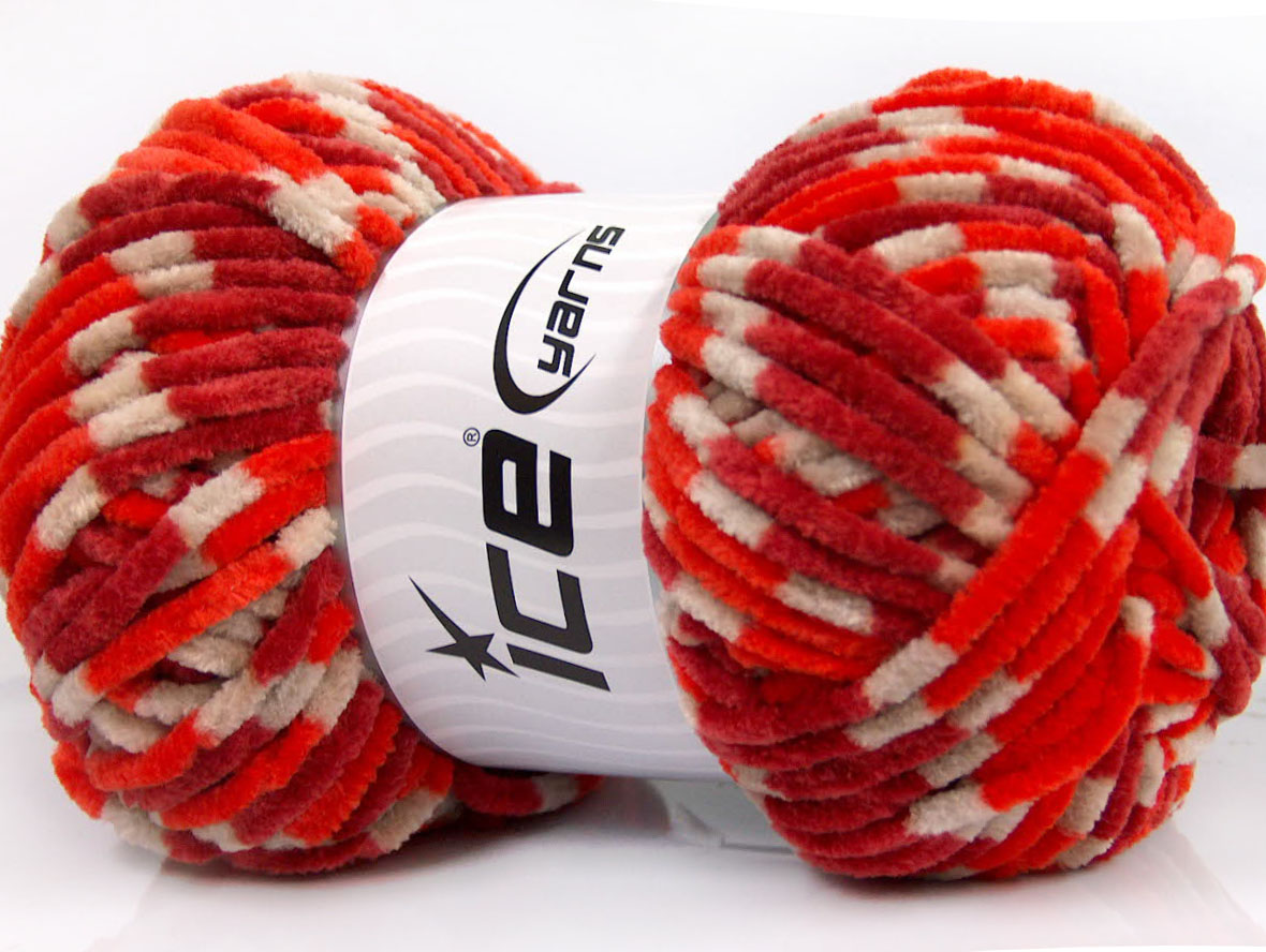 Chenille Baby Colors White Red Burgundy