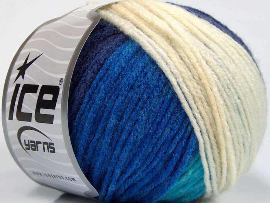 Sale Self-Striping Turquoise Cream Blue Shades