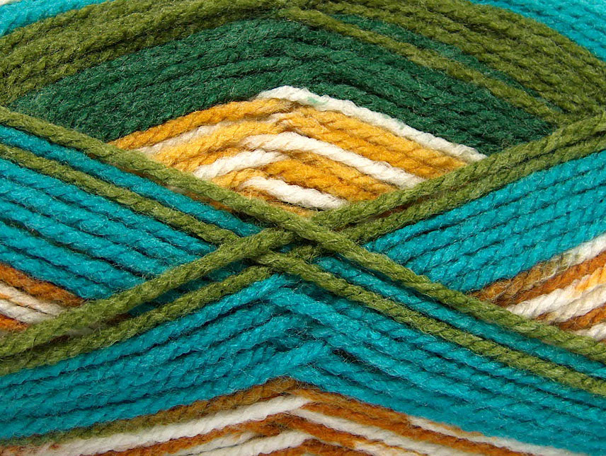 Lot of 4 x 100gr Skeins Ice Yarns FAVORITE ETHNIC Yarn Green Shades Turquoise Gold White - photo 3