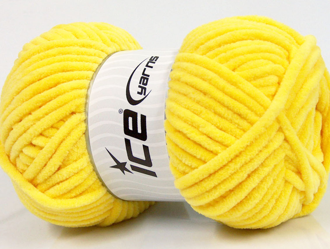 Chenille Baby Yellow, Chenille Yarns Ice Yarns Online Yarn Store