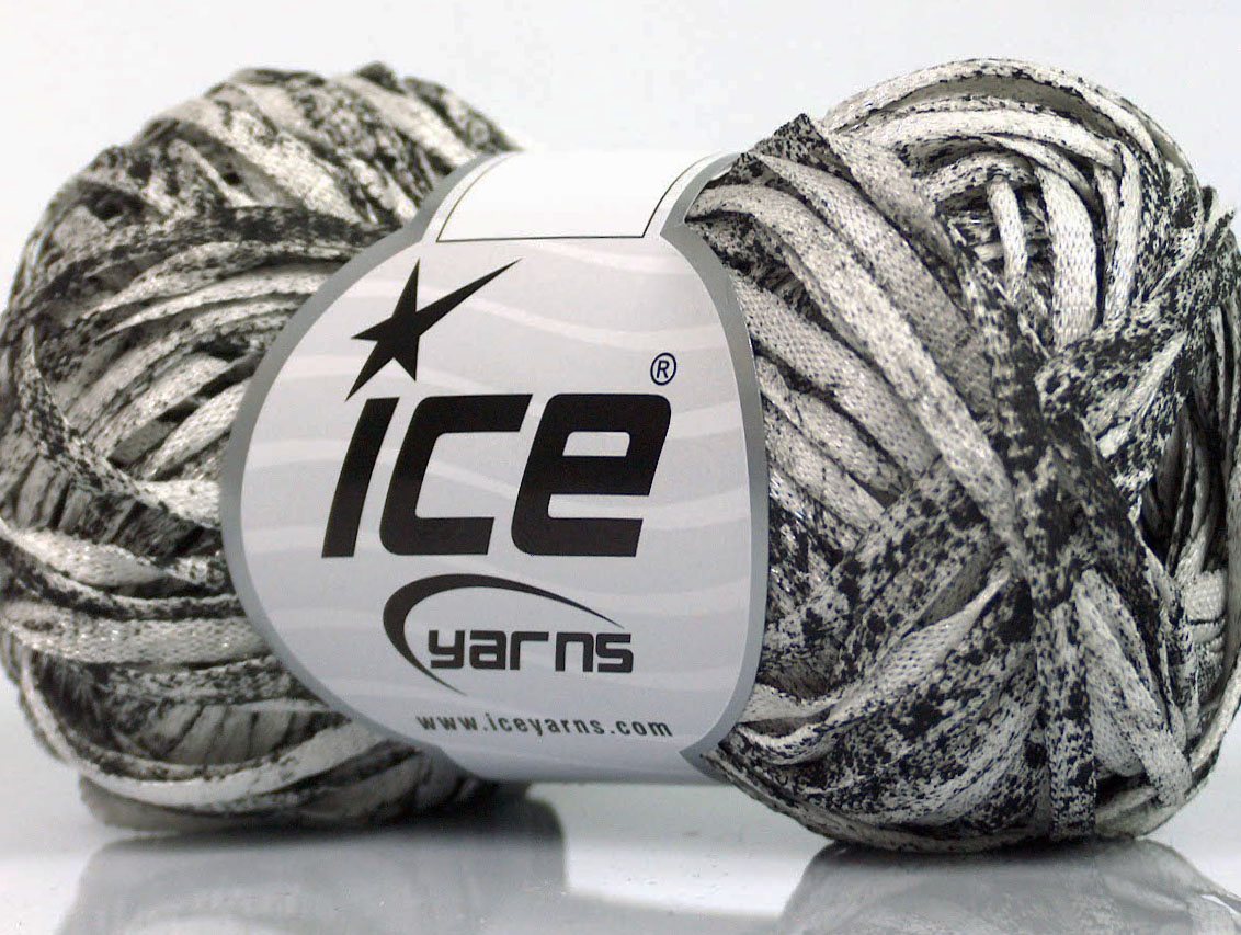 Viscose Shine Bulky White, Black